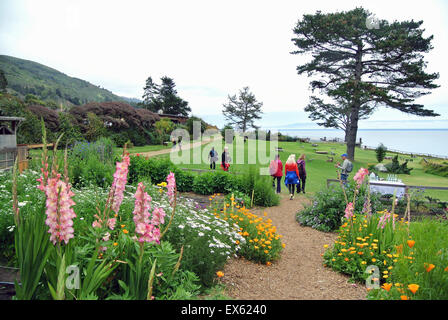 Blick auf das Esalen Institute in Big Sur, Kalifornien Stockfoto