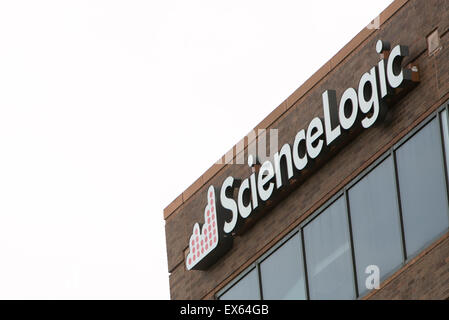 Ein Logo Zeichen außerhalb der Hauptsitz von ScienceLogic, Inc., in Reston, Virginia. Stockfoto