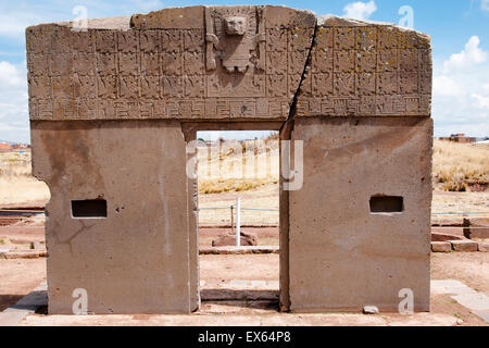 Tor der Sonne - Tiwanaku - Bolivien Stockfoto