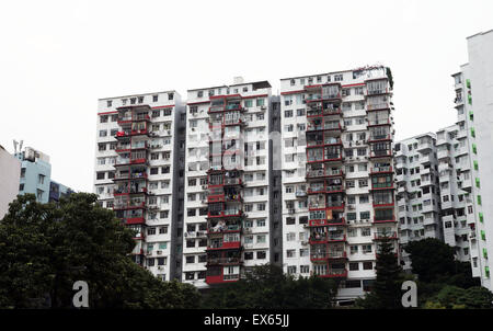 Es ist ein Foto von Hong Kong Türme für Wohnungen für Menschen zu leben. Es ist Gemeindewohnungen Stockfoto