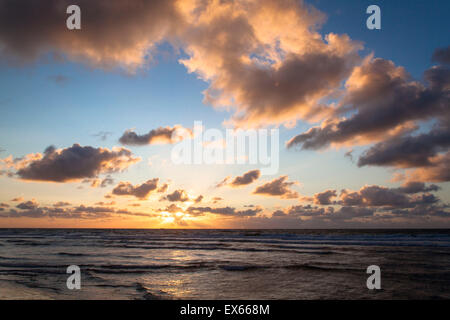 Europa, Niederlande, Zeeland, Abend Ambiente am Strand von Oostkapelle auf der Halbinsel Walcheren. Stockfoto