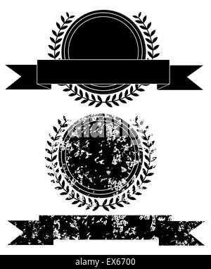 Medaille schwarz-weiß-design Stockfoto