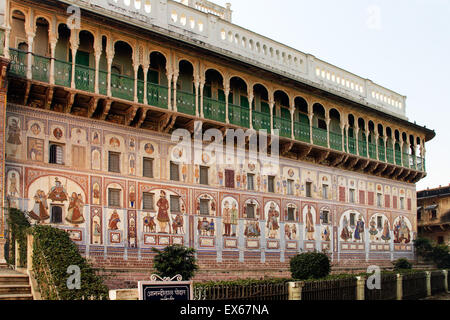 Dr. Ramnath A. Podar Haveli, Nawalgar, Jhunjhunu Museumsviertel, Rajasthan, Indien Stockfoto