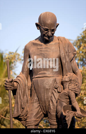 Mahatma Gandhi-Statue, Velha Goa oder Old Goa, in der Nähe von Panaji oder Panjim, Goa, Indien Stockfoto