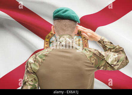 Soldaten salutieren, US State flag Serie - Florida Stockfoto