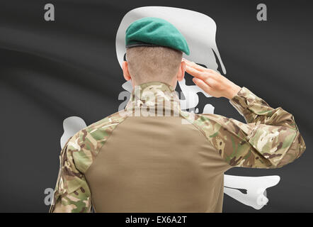 Soldaten salutieren, US State flag Serie - Jolly Roger Stockfoto