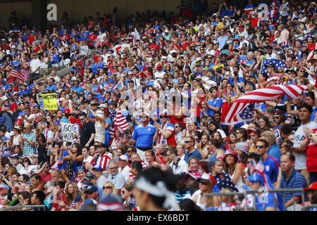 Vancouver, Kanada. 5. Juli 2015. Fans Fußball: FIFA Frauen WM Kanada 2015 final match zwischen USA 5-2 Japan bei BC Place in Vancouver, Kanada. © Yusuke Nakanishi/AFLO SPORT/Alamy Live-Nachrichten Stockfoto