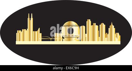 Skyline von der Stadt guangzhou Stock Vektor