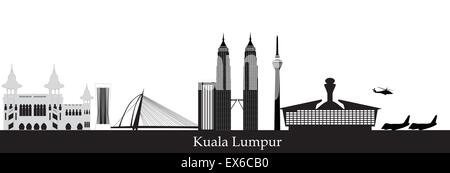 Skyline von der Stadt Kuala Lumpur malaysia Stock Vektor