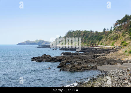 Landschaft der Olle gehen auf Weg Nr. 12 Golfplatz in Jeju Isaland, Korea. Es liegt in der Nähe der Suwolbong. Stockfoto