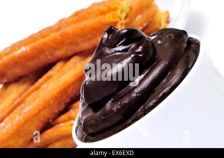 Chocolate Con Churros typisch für Spanien Stockfoto