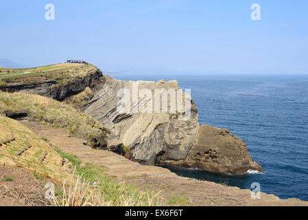 Blick auf Olle Wanderweg Nr. 10 Kurs in Songaksan in Insel Jeju, Korea. Olle besticht durch Kurse erstellt Küste entlang wandern. Stockfoto