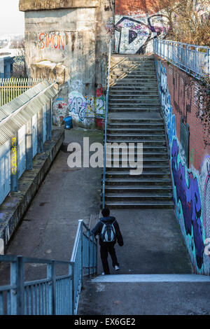 Bürgerpark Berlin Volkspark Humboldthain, Flak Flakturm (Flakturm), Bunker und Aussichtsplattform Stockfoto