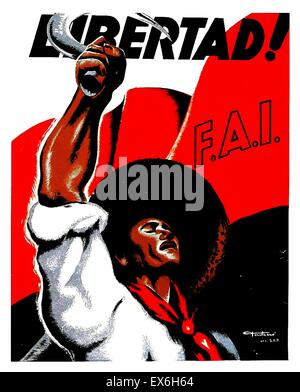 Spanischen Bürgerkrieg republikanischen Propagandaplakat Darstellung Bauernhof Arbeiter Stockfoto