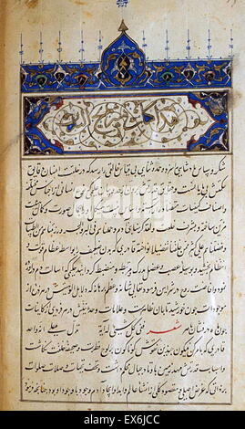 Illustration aus "Tashrih-i Badan-ich Insan [Anatomie des menschlichen Körpers]" ein persischer medizinischer Text (ca. 1390); von Mansur ibn Muhammad ibn Ahmad ibn Yusuf ibn Ilyas. diese bebilderte Abhandlung oft genannt Mansur Anatomie (Tashrih-i Mansur-ich), war engagierte t Stockfoto