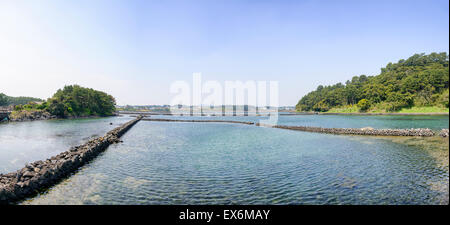 Landschaft der Olle Cours Nr. 2 in Insel Jeju, Korea. Olle besticht durch trekking Kurse entlang der Küste von Jeju Insel erstellt. Stockfoto