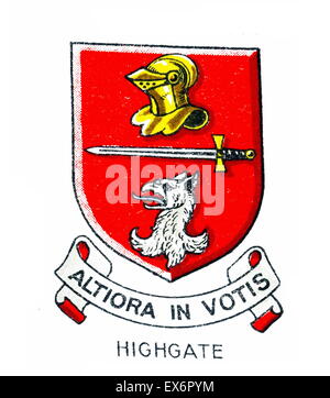 Emblem von Highgate College in Winchester, Hampshire eine Privatschule für Jungen in der britischen Öffentlichkeit etablierten Schuletradition. Es ist die älteste von den ursprünglichen neun englischen allgemeinen Schulen im Jahre 1382 gegründet. Stockfoto