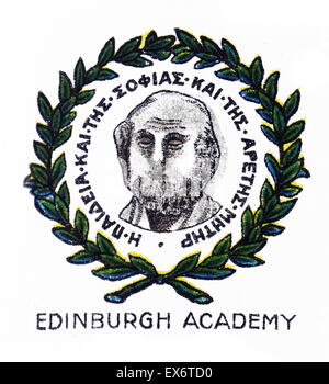 Emblem für Midlothian, Schottland, Edinburgh Academy, eine Privatschule, die von Henry Cockburn, Lord Cockburn 1823 gegründet wurde. Stockfoto