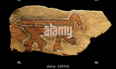 Von der Klippe Bandiagara Dorf von Songo Stein gemalt. Aus Stein und farbigen Pigmenten hergestellt. Stockfoto