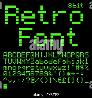 8-Bit-Schriftart Stock Vektor
