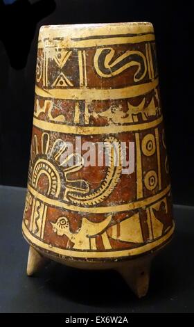 Zapoteken Terrakotta-Vase aus Oaxaca, Mexiko. 250-600 N. CHR. Stockfoto