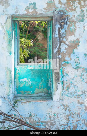 Architektonische Reste des Gebäudes in St.Thomas, US Virgin Islands. Stockfoto