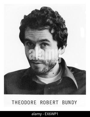 FBI wollte Plakat für Theodore Robert "Ted" Bundy (geb. Theodore Robert Cowell; 24. November 1946 – 24. Januar 1989) war ein US-amerikanischer Serienmörder, Entführer, Vergewaltiger und nekrophile angegriffen und ermordet, zahlreiche junge Frauen und Mädchen während der 197 Stockfoto