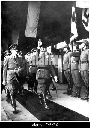 Im Oktober 1940 traf Francisco Franco der spanische Regierungschef mit deutschen Führer, Adolf Hitler, in Südfrankreich (Hendaye), nachdem Spanien im zweiten Weltkrieg teilnehmen zu diskutieren Stockfoto