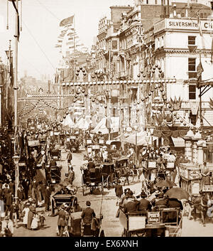 Charing Cross, London, Königin Victorias Diamant-Jubiläum feiern im Jahre 1897 Stockfoto