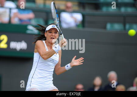 Wimbledon, Großbritannien. 7. Juli 2015. Das Tennisturnier von Wimbledon. Damen Einzel Viertel Finale Agnieszka Radwanska (Pol) besiegte Madison Keys (USA) © Action Plus Sport/Alamy Live News Stockfoto