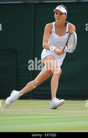 Wimbledon, Großbritannien. 7. Juli 2015. Das Tennisturnier von Wimbledon. Damen Einzel Viertel Finale Agnieszka Radwanska (Pol) besiegte Madison Keys (USA) © Action Plus Sport/Alamy Live News Stockfoto