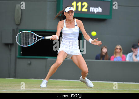 Wimbledon, Großbritannien. 7. Juli 2015. Das Tennisturnier von Wimbledon. Damen Einzel Viertel Finale Agnieszka Radwanska (Pol) besiegte Madison Keys (USA) © Action Plus Sport/Alamy Live News Stockfoto