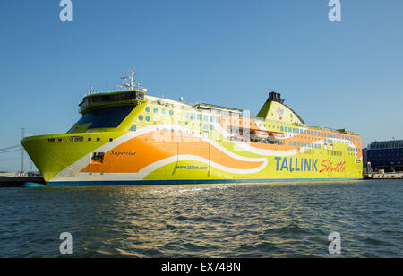 MS Superstar ist eine Schnellfähre der Tallink Estland ansässige im Besitz und betrieben auf ihre Helsinki-Tallinn-Shuttle-Service. Stockfoto