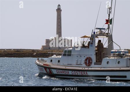 Italien, Region Apulien, der Leuchtturm von Gallipoli Stockfoto