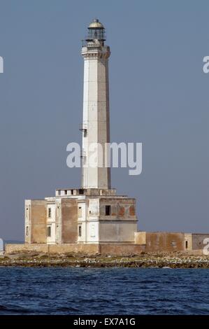 Italien, Region Apulien, der Leuchtturm von Gallipoli Stockfoto