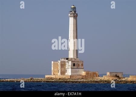 Italien, Region Apulien, der Leuchtturm von Gallipoli Stockfoto