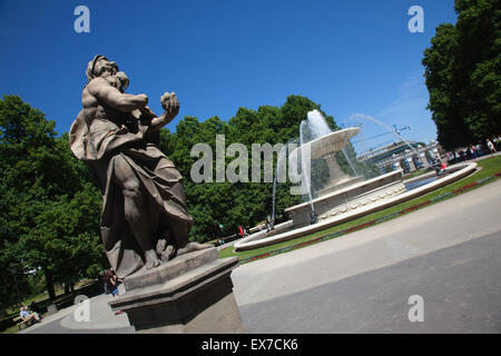 Polen, Warschau, Marszalkowska, Ogrod Saski, Wasser-Brunnen im Volkspark. Stockfoto