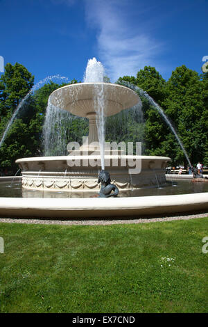 Polen, Warschau, Marszalkowska, Ogrod Saski, Wasser-Brunnen im Volkspark. Stockfoto