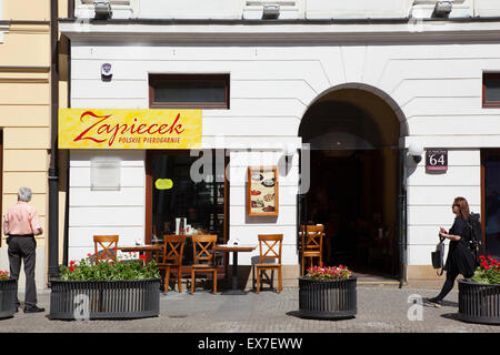 Polen, Warschau, Nowy Swiat, außen Piroggenstuben Pierogy Restaurant. Stockfoto