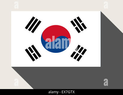 Südkorea-Flagge in flachen Web-Design-Stil. Stockfoto