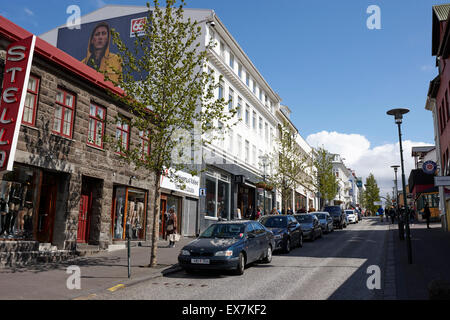 Bankastraeti shopping Straße Reykjavik Island Stockfoto