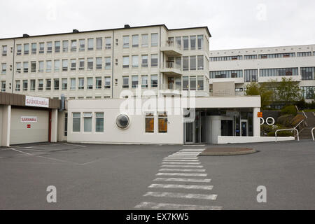 Krankenwagen Zugang an Landspitali Universität Krankenhaus Reykjavik Island Stockfoto