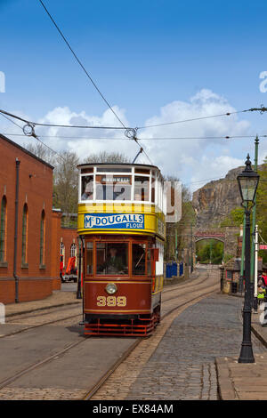 Leeds Straßenbahn ab 1926 in waren an der nationalen Straßenbahnmuseum Crich, Derbyshire, UK Stockfoto