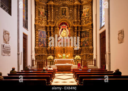 Altar der Virgen de Los Remedios im Inneren der Kathedrale Nuestra Senora de Los Remedios, San Cristobal De La Laguna, Teneriffa, Stockfoto