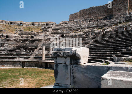 Milet war eine antike griechische Stadt, die aus dem 8. Jahrhundert v. Chr. im Westen heute Türkei floriert. Das Theater hatte 25000 Sitz Stockfoto