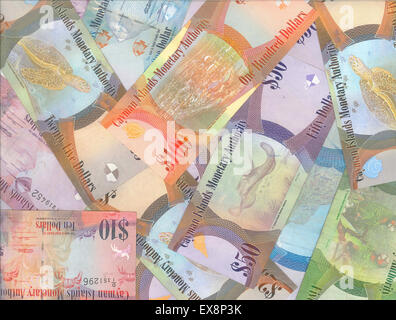 Cayman-Inseln (British Overseas Territory) Währung (Cayman Dollar) Hintergrund Stockfoto