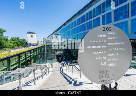 Auf dem Dach Gartenbereich Bikini Berlin neues Einkaufszentrum in Berlin Deutschland Stockfoto