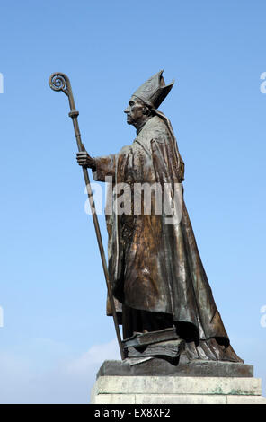 Statue Kardinal Wunsch-Felicien-Francois-Joseph Mercier Cathedrale Saint-Michel et Sainte-Gudule Brüssel Belgien Stockfoto