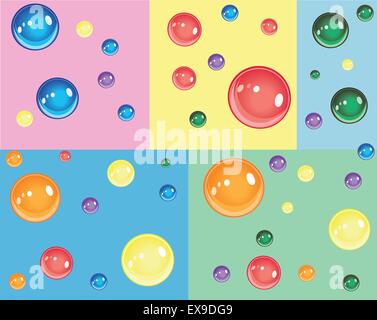 Bunte Bläschen für Geburtstag und Spaß. Stock Vektor