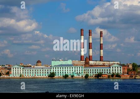 Alte Fabrik in St. Petersburg Port. Russland Stockfoto